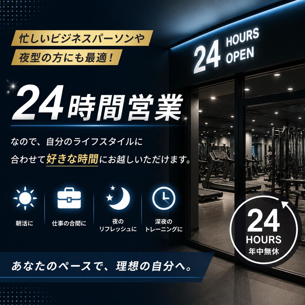 24時間営業で自由な練習時間